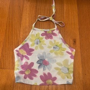 Sunday Best cropped tank halter neck top.